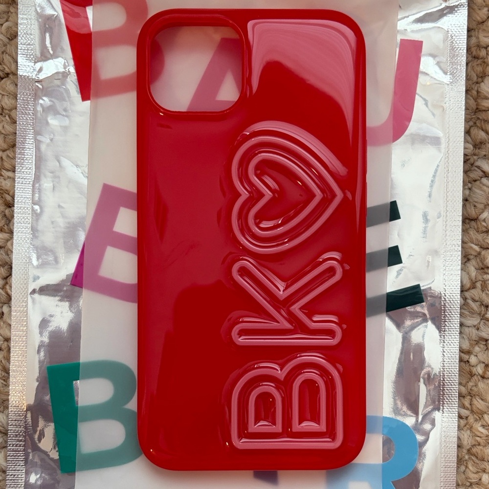 NWT Custom Baublebar iPhone 14 case with initials “BK❤️”